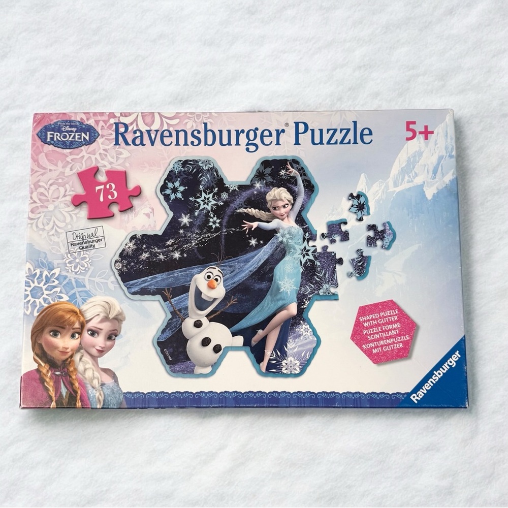 Elsa's Snowflake Frozen Ravensburger 73 Piece Jigsaw Puzzle Glitter Complete